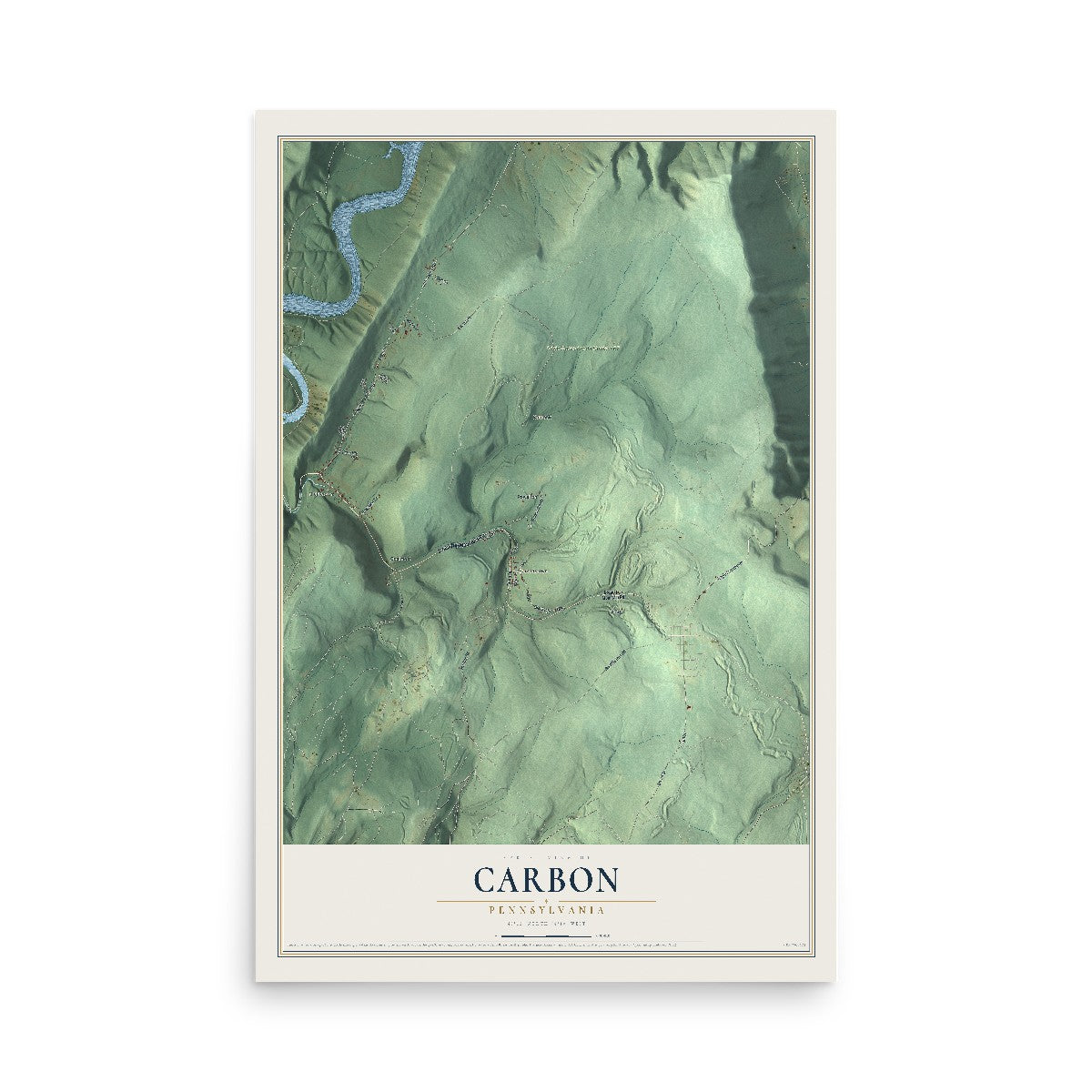 Map of Carbon, Pennsylvania, 12 x 18 inch unframed archival matte print