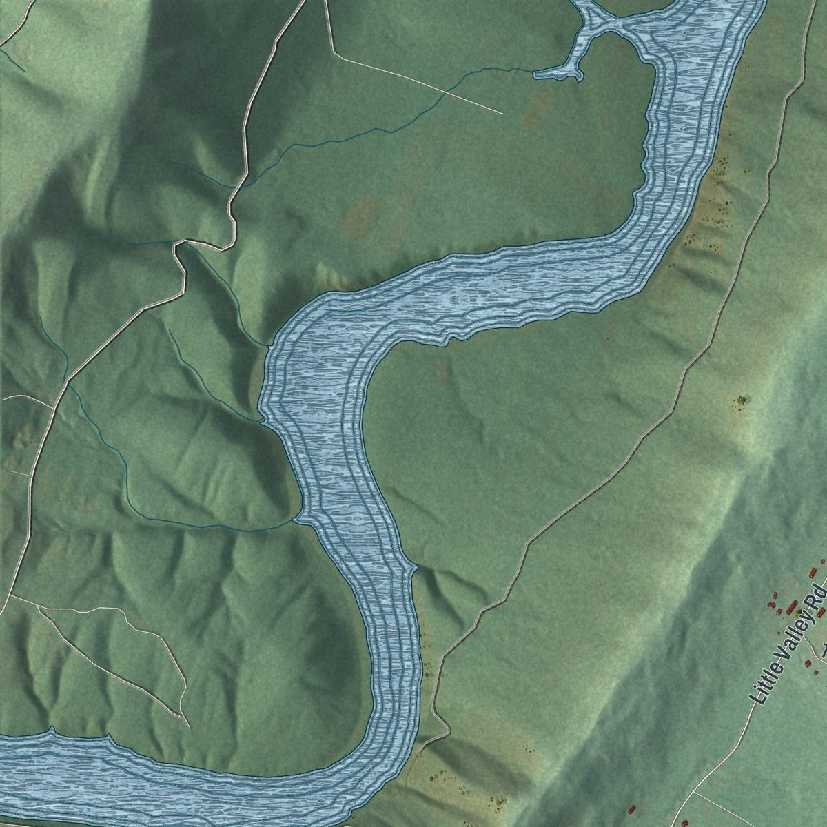 Second close-up of the map of Carbon, Pennsylvania print showing more streets and buildings