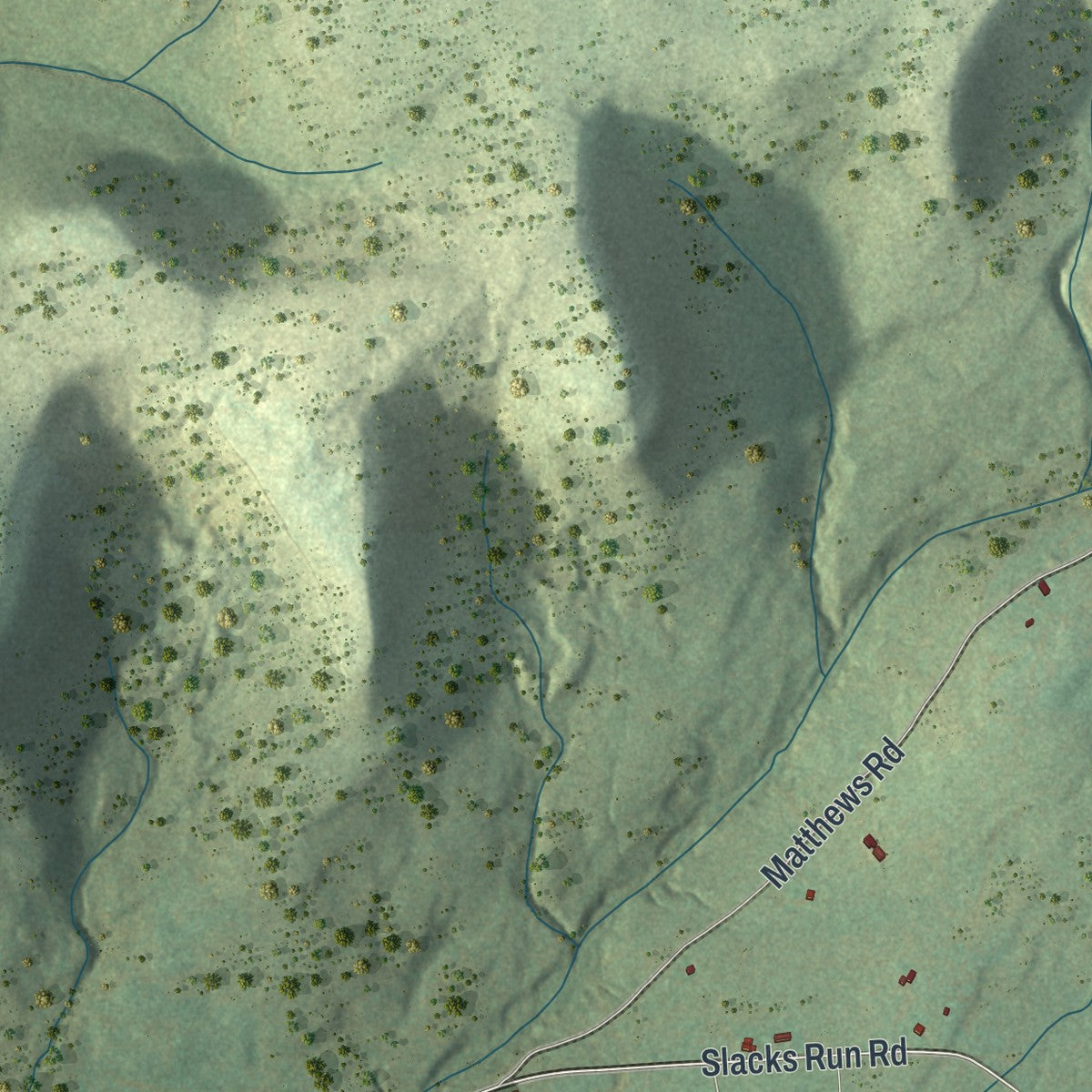 Close-up of the map of Cascade, Pennsylvania print showing street and building detail