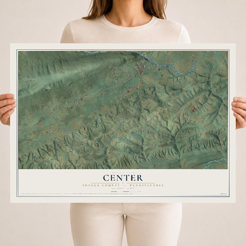 Map of Center, Snyder County, Pennsylvania, 18 x 24 inch unframed archival matte print