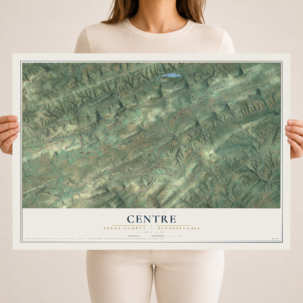 Map of Centre, Perry County, Pennsylvania, 18 x 24 inch unframed archival matte print