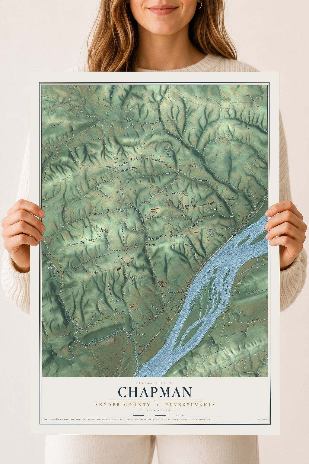 Map of Chapman, Snyder County, Pennsylvania, 18 x 24 inch unframed archival matte print
