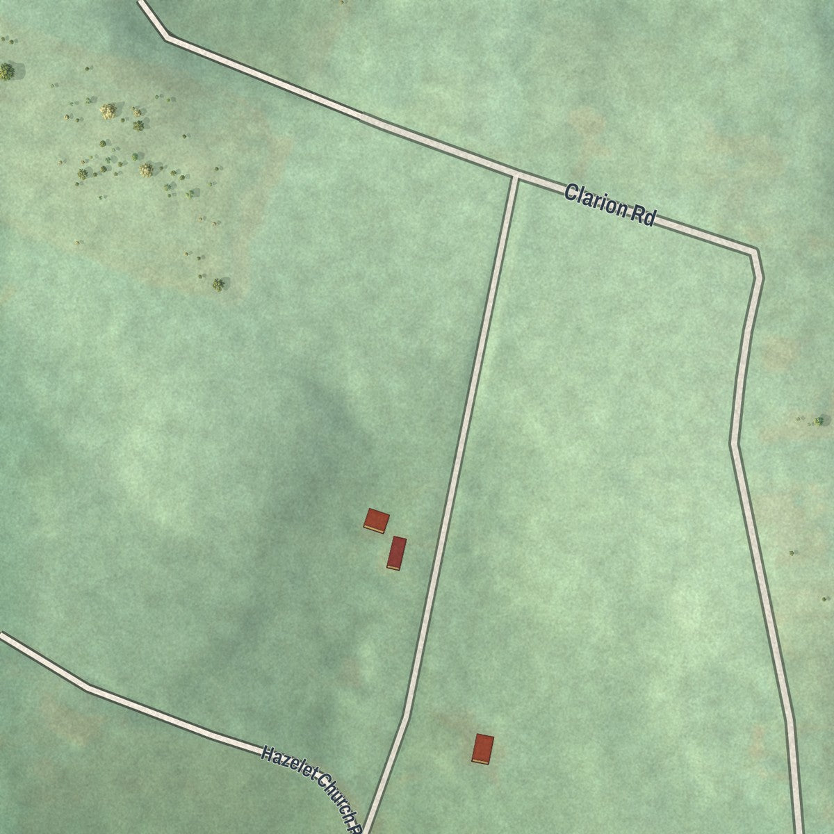 Second close-up of the map of Cherry Tree, Pennsylvania print showing more streets and buildings