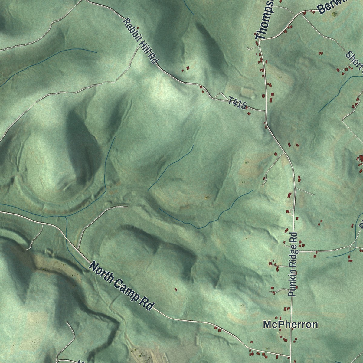 Close-up of the map of Chest, Clearfield County, Pennsylvania print showing street and building detail