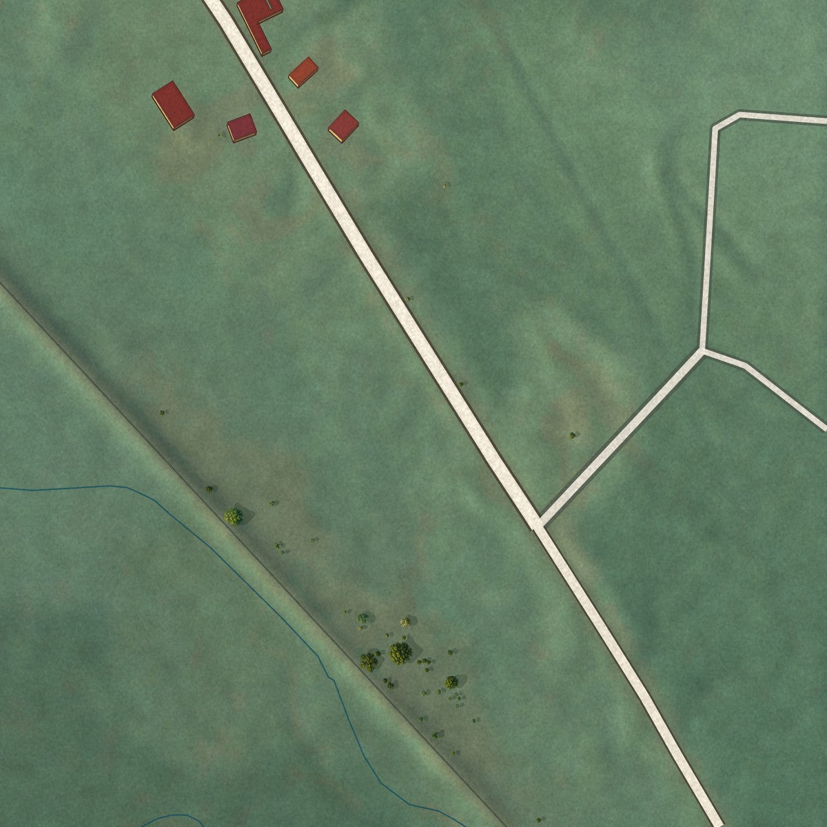 Second close-up of the map of Clarendon, Pennsylvania print showing more streets and buildings