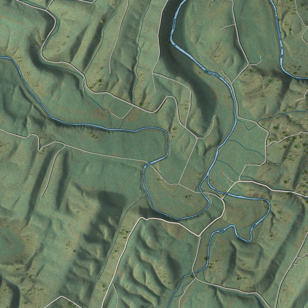 Second close-up of the map of Clay, Huntingdon County, Pennsylvania print showing more streets and buildings