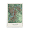 Map of Clearfield, Clearfield County, Pennsylvania, 12 x 18 inch unframed archival matte print