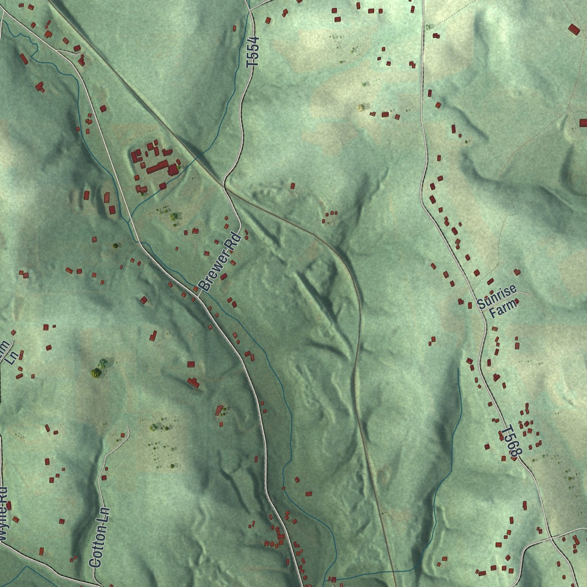 Second close-up of the map of Clinton, Butler County, Pennsylvania print showing more streets and buildings