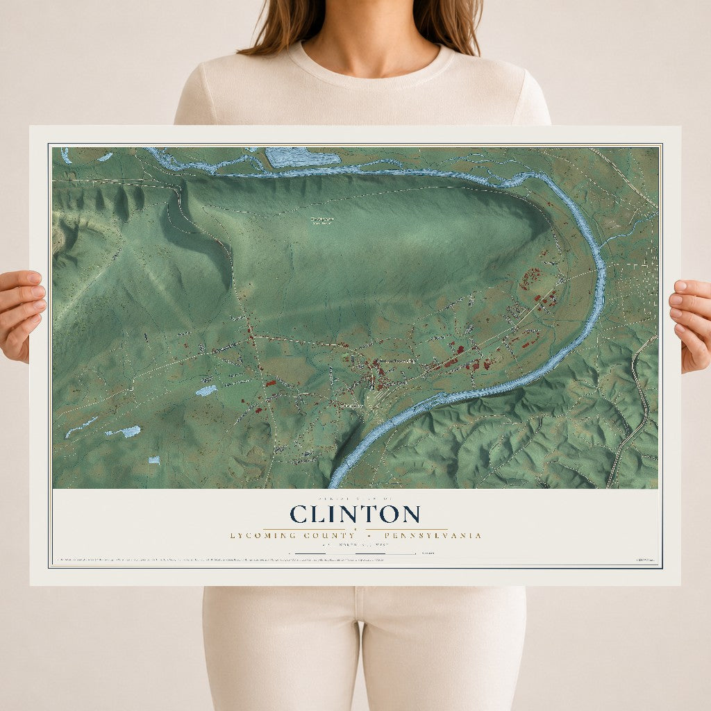 Map of Clinton, Lycoming County, Pennsylvania, 18 x 24 inch unframed archival matte print