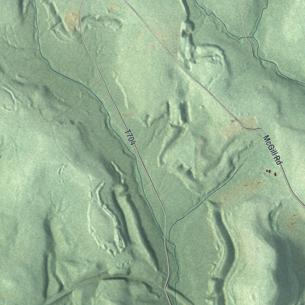 Second close-up of the map of Clover, Pennsylvania print showing more streets and buildings