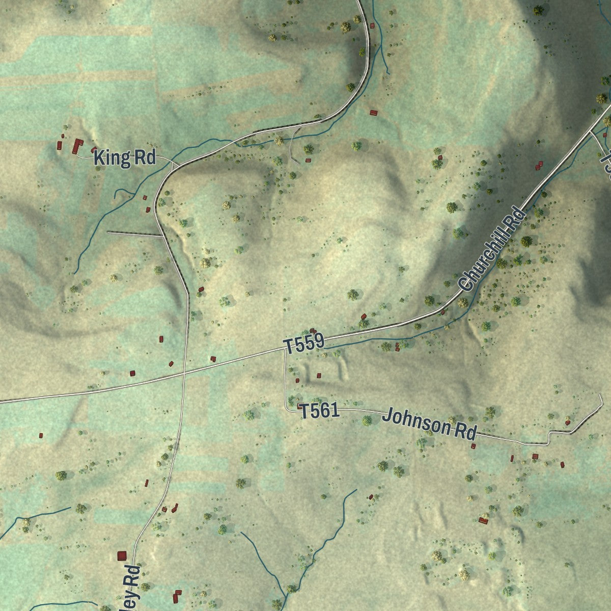 Second close-up of the map of Clymer, Tioga County, Pennsylvania print showing more streets and buildings