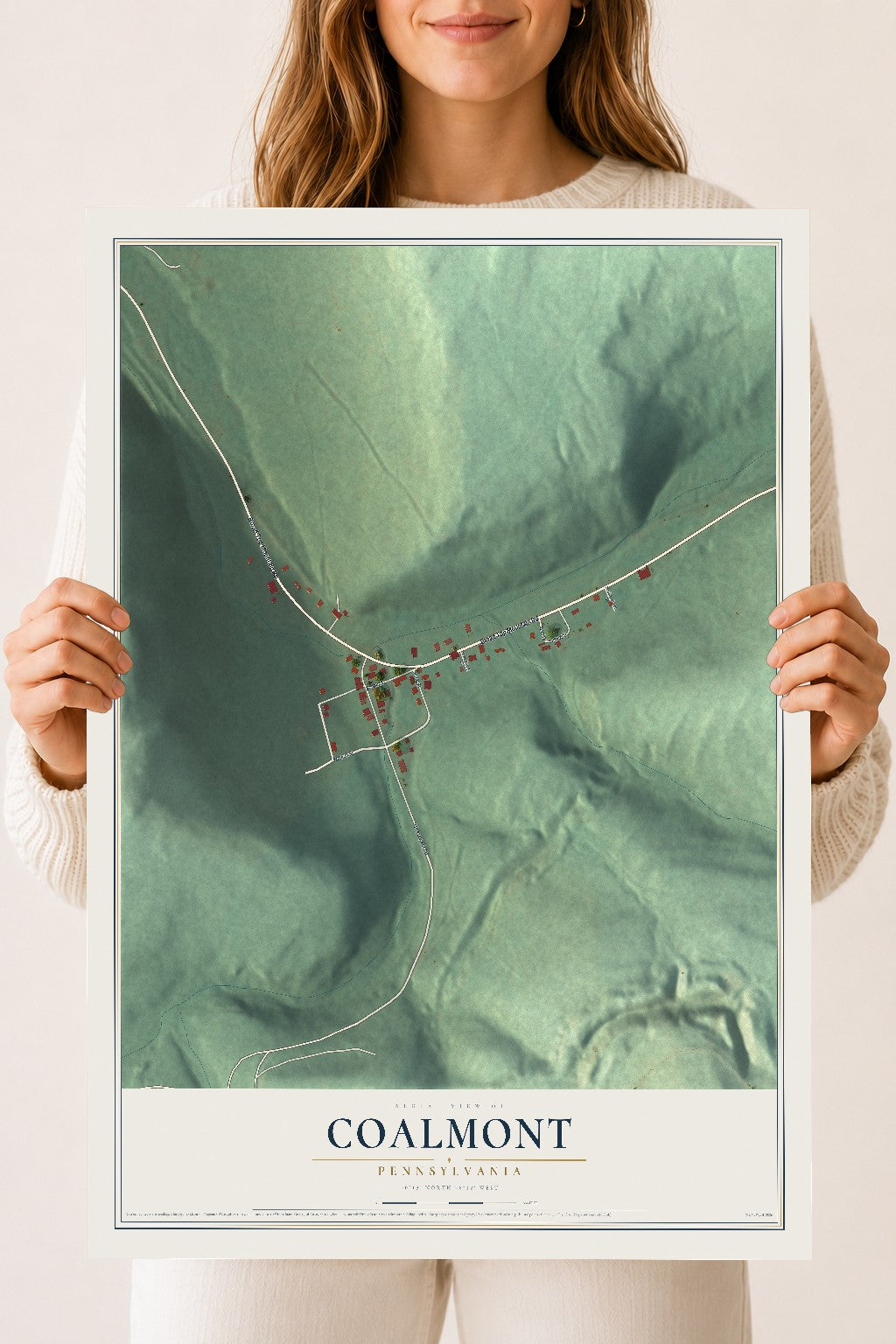 Map of Coalmont, Pennsylvania, 18 x 24 inch unframed archival matte print