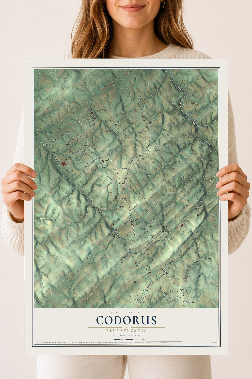 Map of Codorus, Pennsylvania, 18 x 24 inch unframed archival matte print