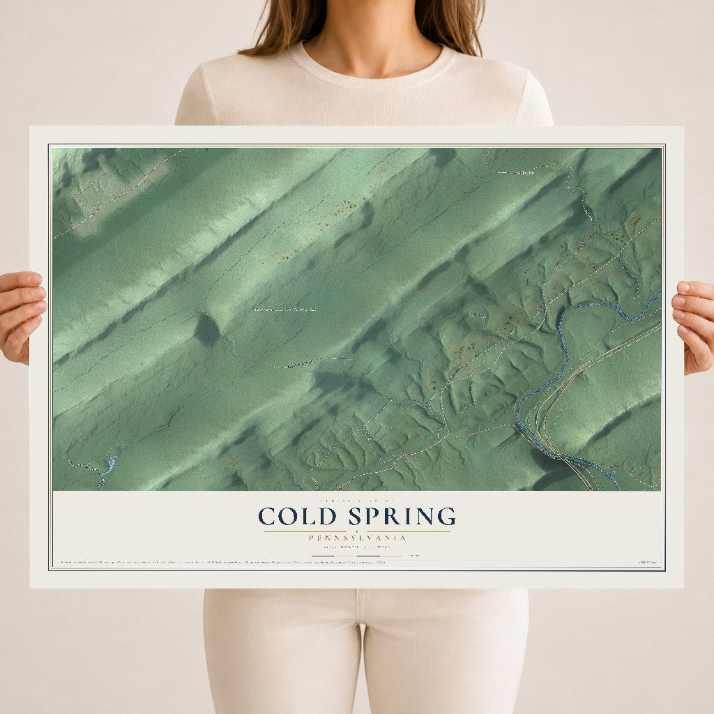 Map of Cold Spring, Pennsylvania, 18 x 24 inch unframed archival matte print