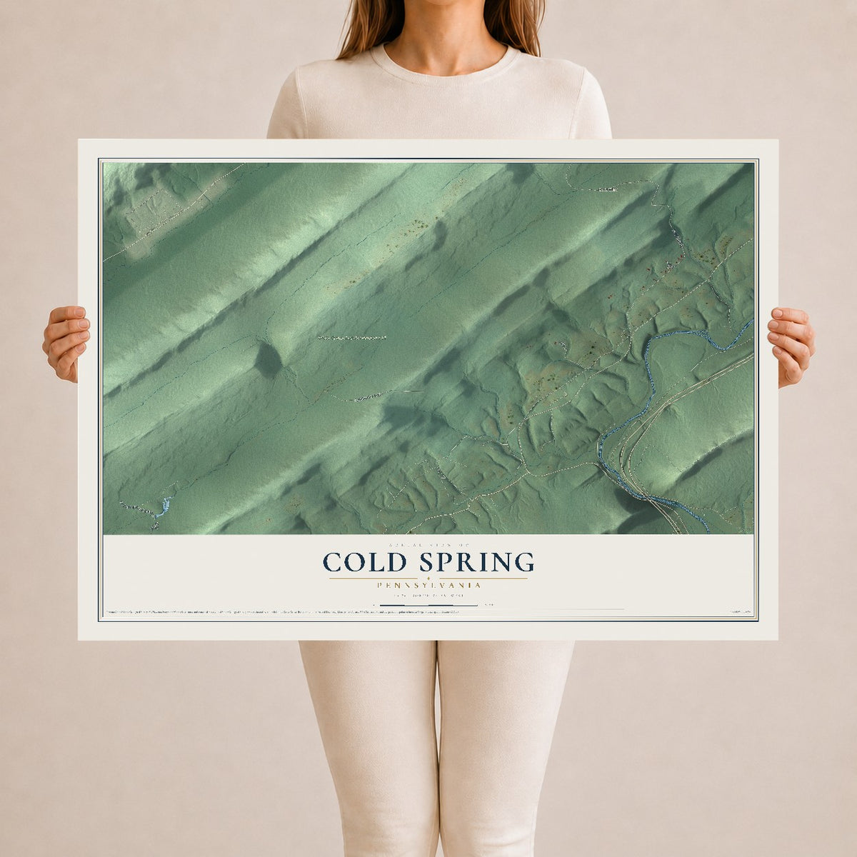 Map of Cold Spring, Pennsylvania, 24 x 36 inch unframed archival matte print