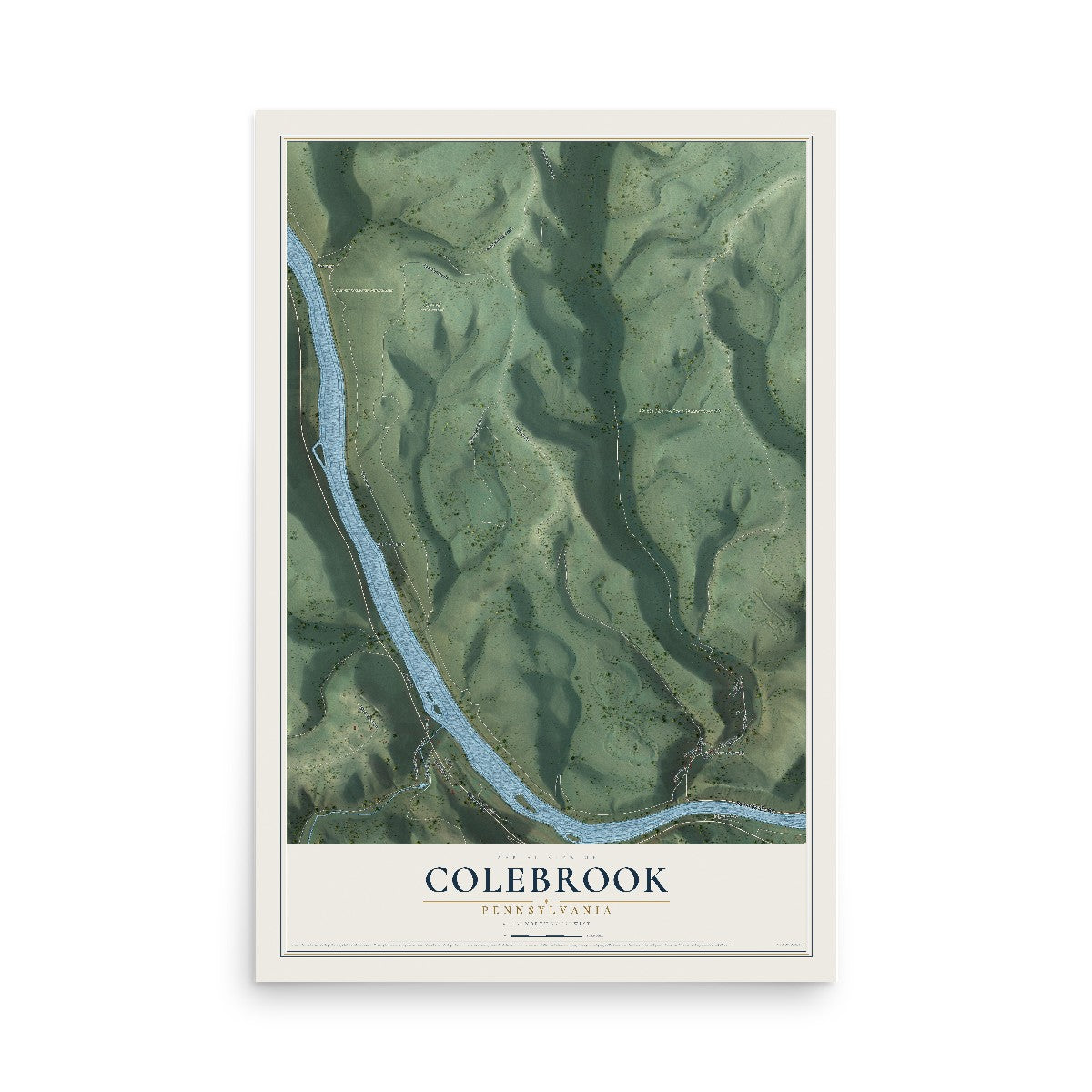 Map of Colebrook, Pennsylvania, 12 x 18 inch unframed archival matte print