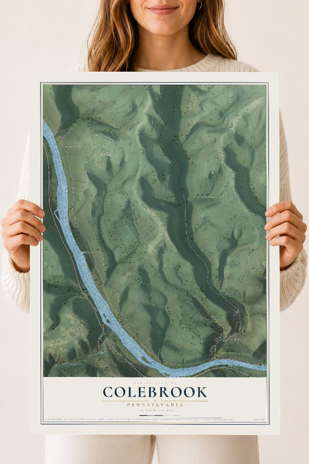 Map of Colebrook, Pennsylvania, 18 x 24 inch unframed archival matte print