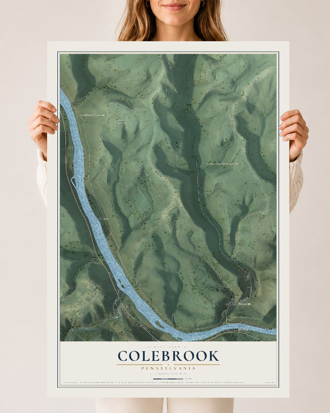 Map of Colebrook, Pennsylvania, 24 x 36 inch unframed archival matte print