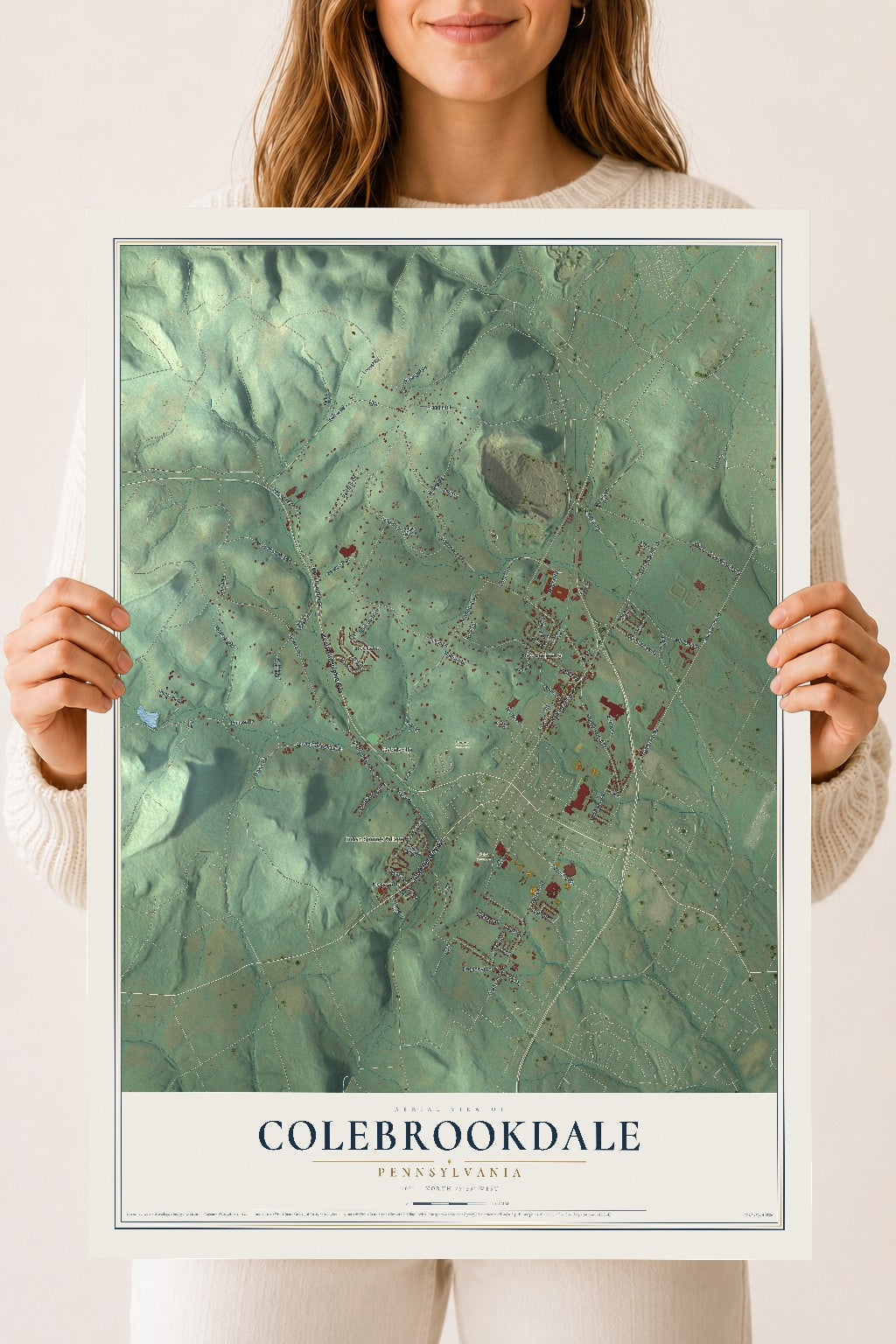 Map of Colebrookdale, Pennsylvania, 18 x 24 inch unframed archival matte print