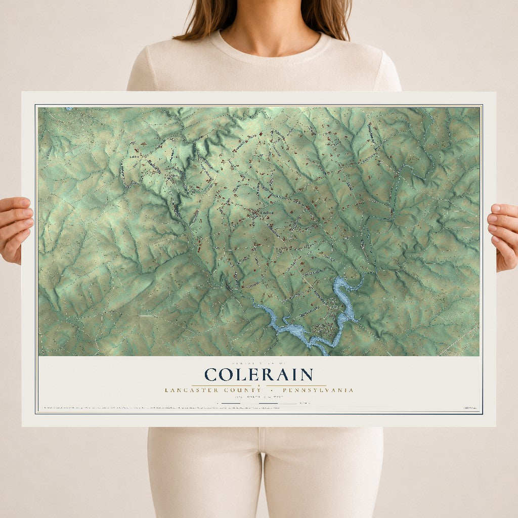 Map of Colerain, Lancaster County, Pennsylvania, 18 x 24 inch unframed archival matte print