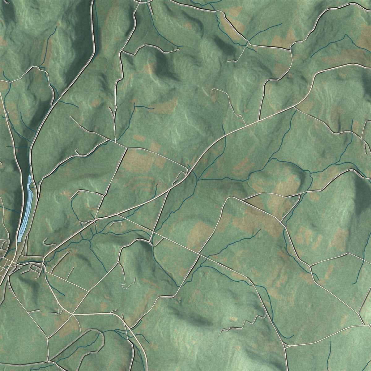 Close-up of the map of Colley, Pennsylvania print showing street and building detail