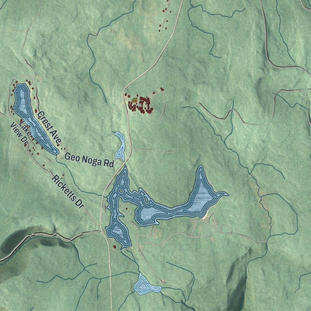 Second close-up of the map of Colley, Pennsylvania print showing more streets and buildings