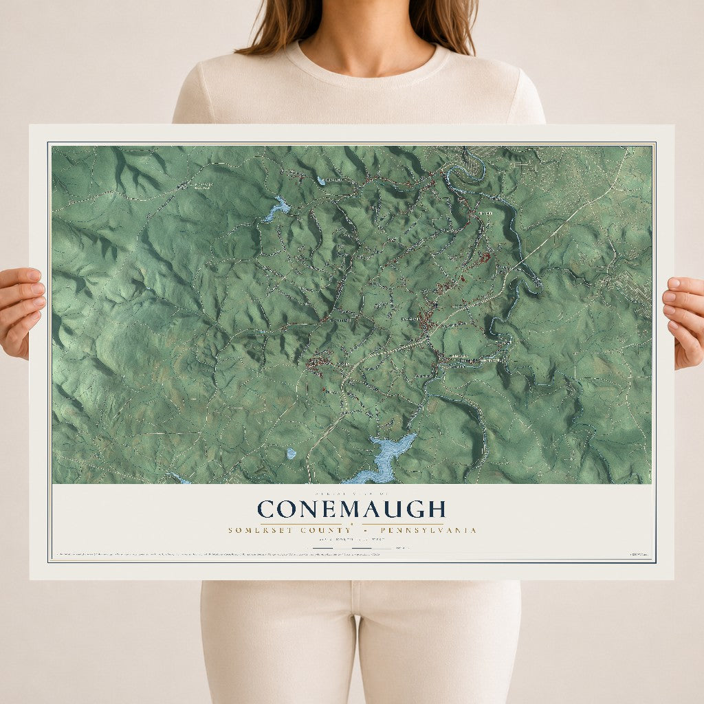 Map of Conemaugh, Somerset County, Pennsylvania, 18 x 24 inch unframed archival matte print