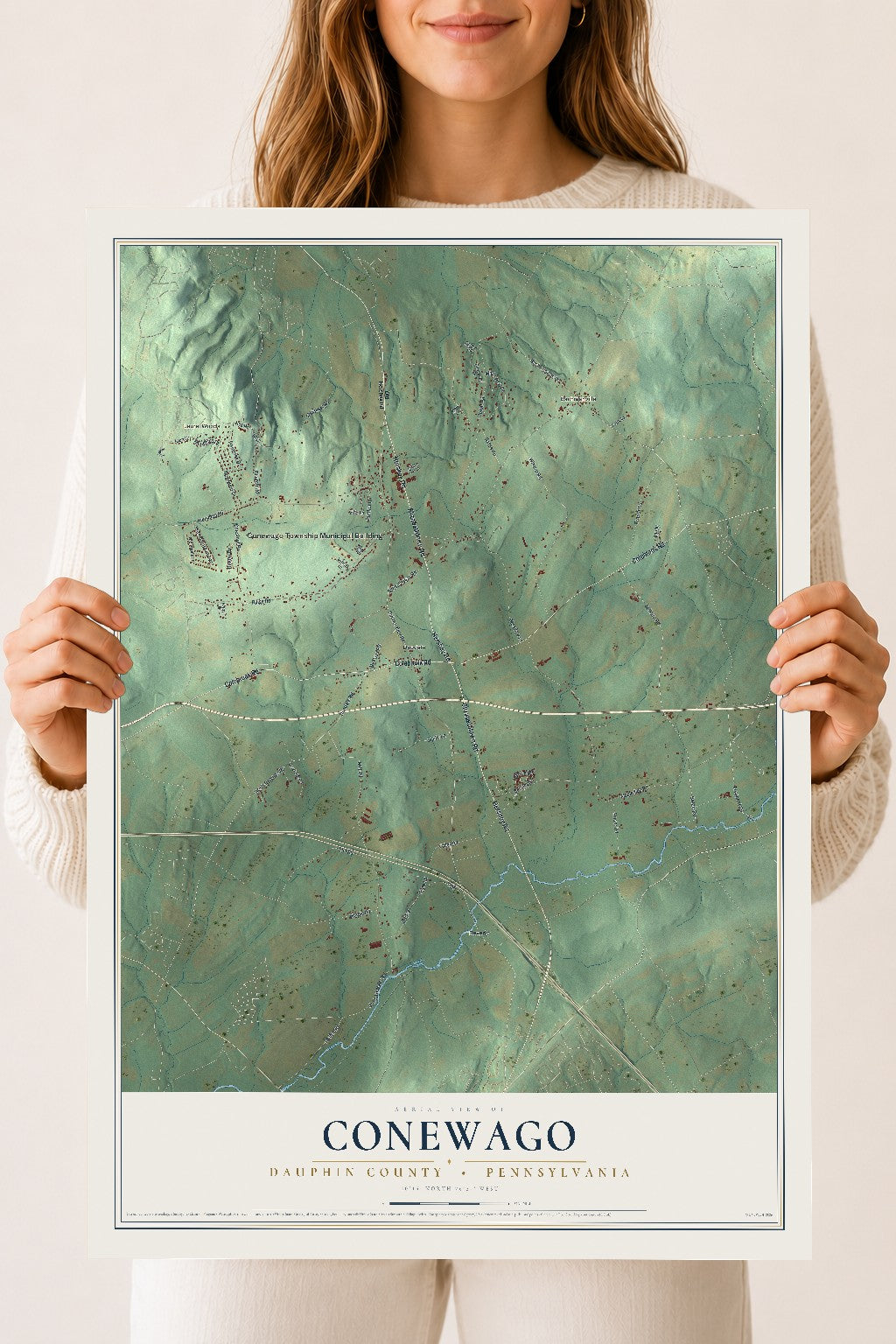 Map of Conewago, Dauphin County, Pennsylvania, 18 x 24 inch unframed archival matte print