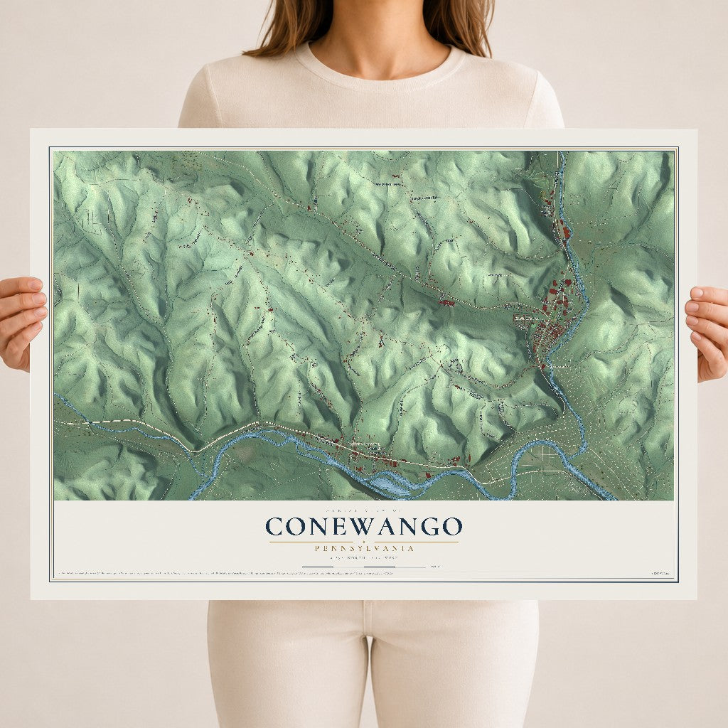 Map of Conewango, Pennsylvania, 18 x 24 inch unframed archival matte print