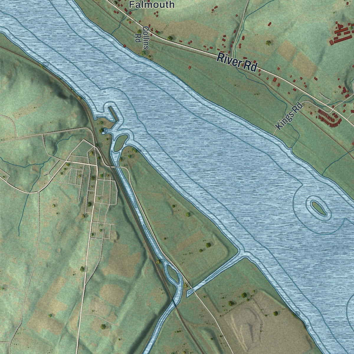 Second close-up of the map of Conoy, Pennsylvania print showing more streets and buildings