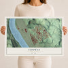 Map of Conway, Pennsylvania, 12 x 18 inch unframed archival matte print
