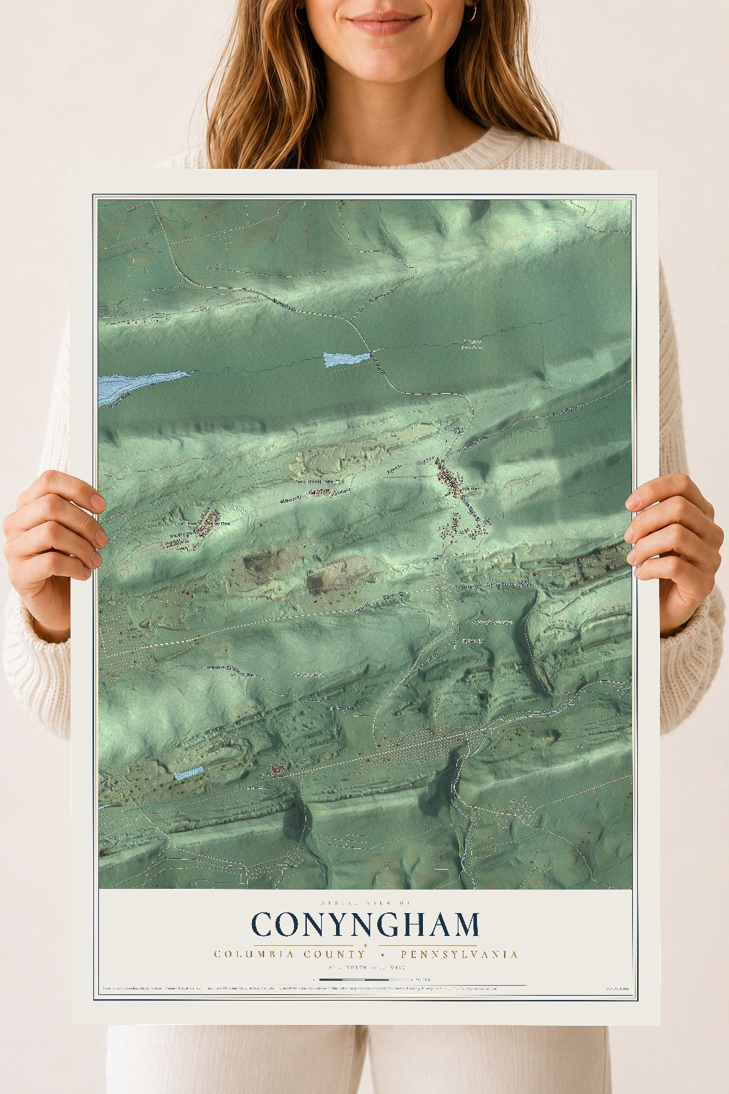 Map of Conyngham, Columbia County, Pennsylvania, 18 x 24 inch unframed archival matte print