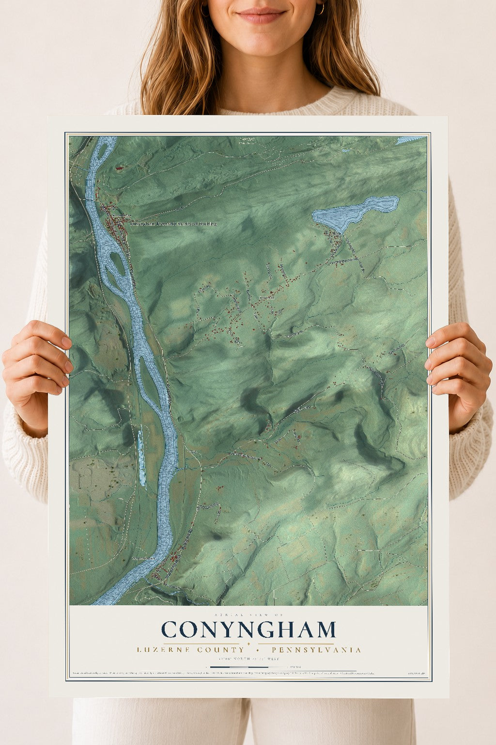 Map of Conyngham, Luzerne County, Pennsylvania, 18 x 24 inch unframed archival matte print