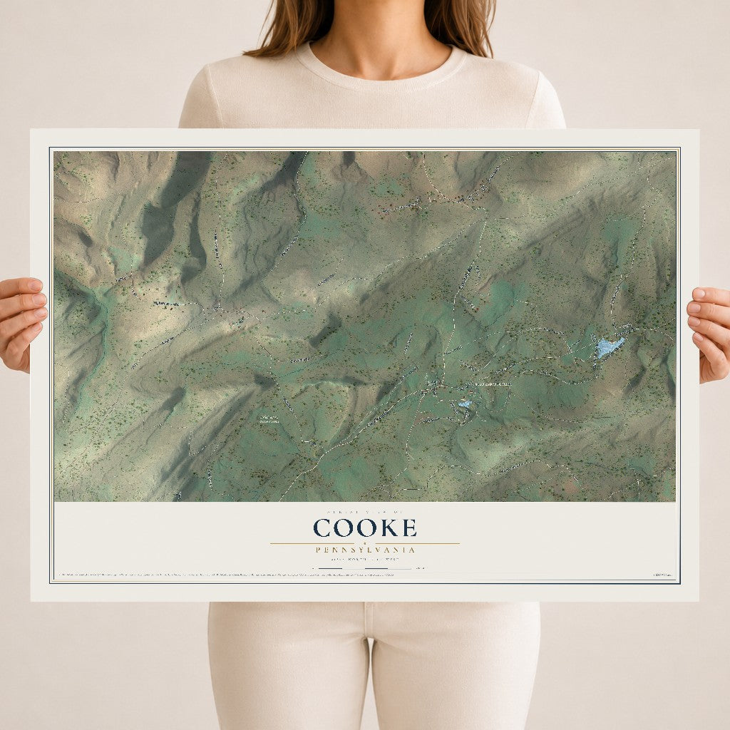 Map of Cooke, Pennsylvania, 18 x 24 inch unframed archival matte print
