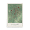 Map of Coopersburg, Pennsylvania, 12 x 18 inch unframed archival matte print