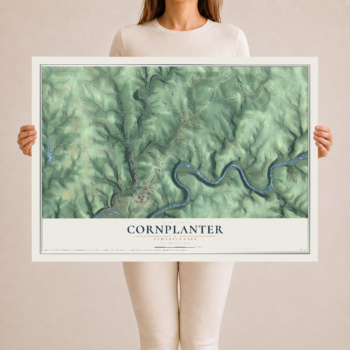 Map of Cornplanter, Pennsylvania, 24 x 36 inch unframed archival matte print