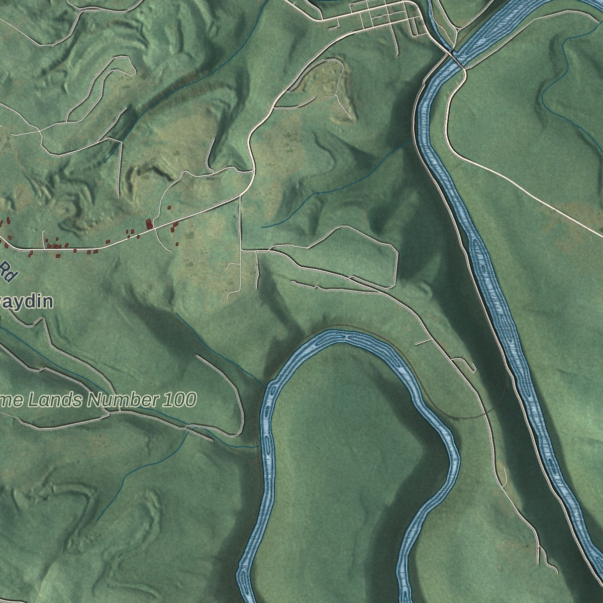 Close-up of the map of Covington, Clearfield County, Pennsylvania print showing street and building detail