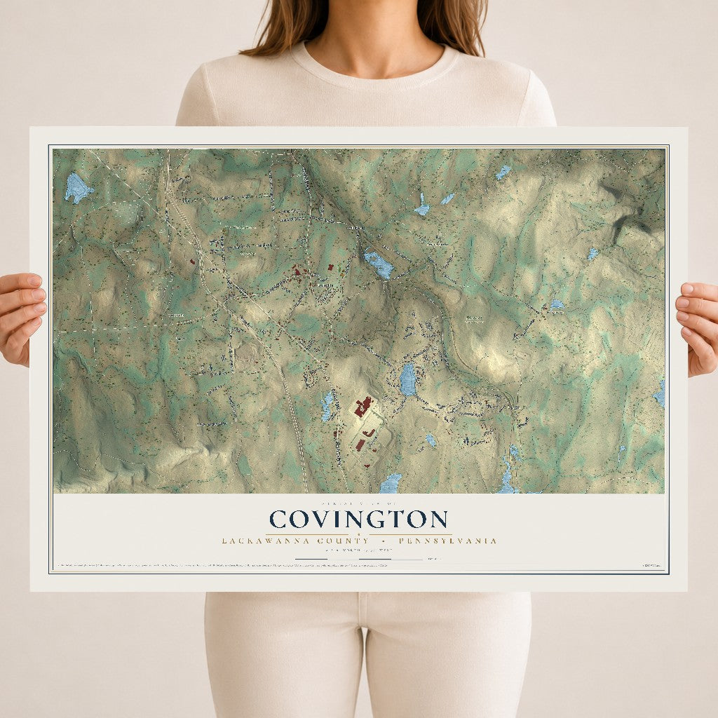 Map of Covington, Lackawanna County, Pennsylvania, 18 x 24 inch unframed archival matte print