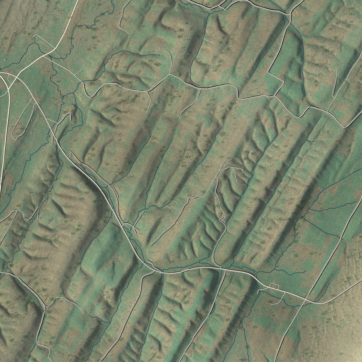 Second close-up of the map of Cromwell, Pennsylvania print showing more streets and buildings