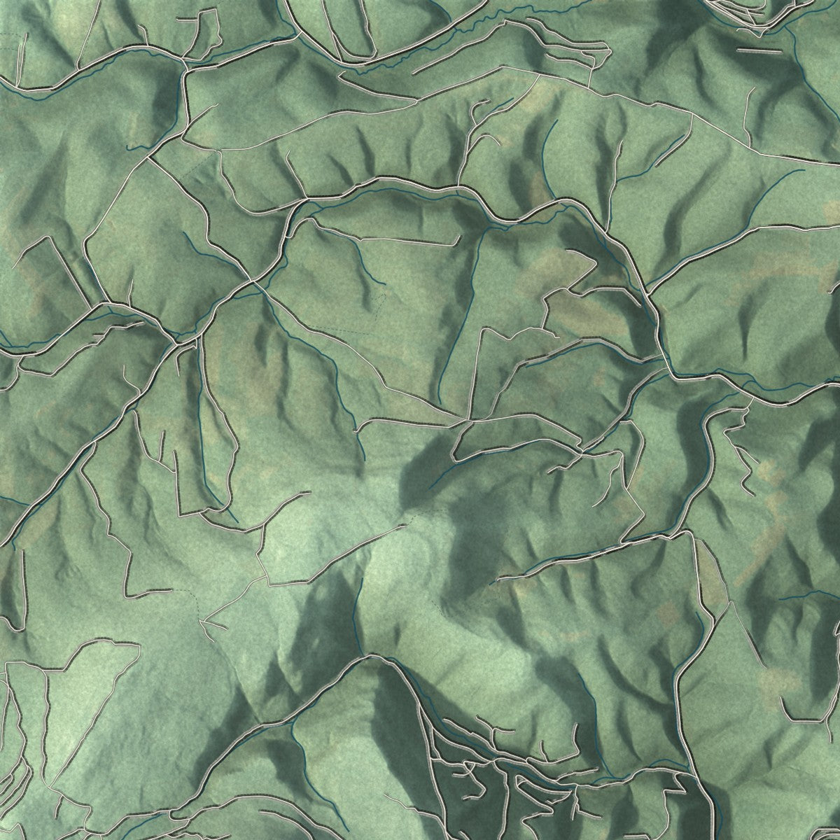 Close-up of the map of Cumberland Valley, Pennsylvania print showing street and building detail