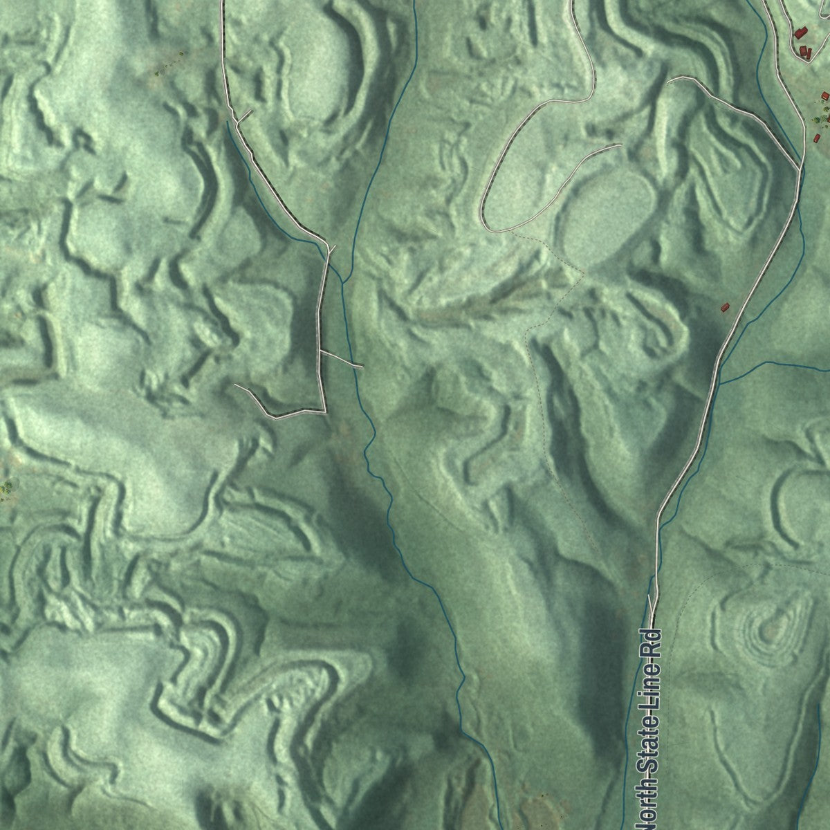 Close-up of the map of Darlington, Beaver County, Pennsylvania print showing street and building detail