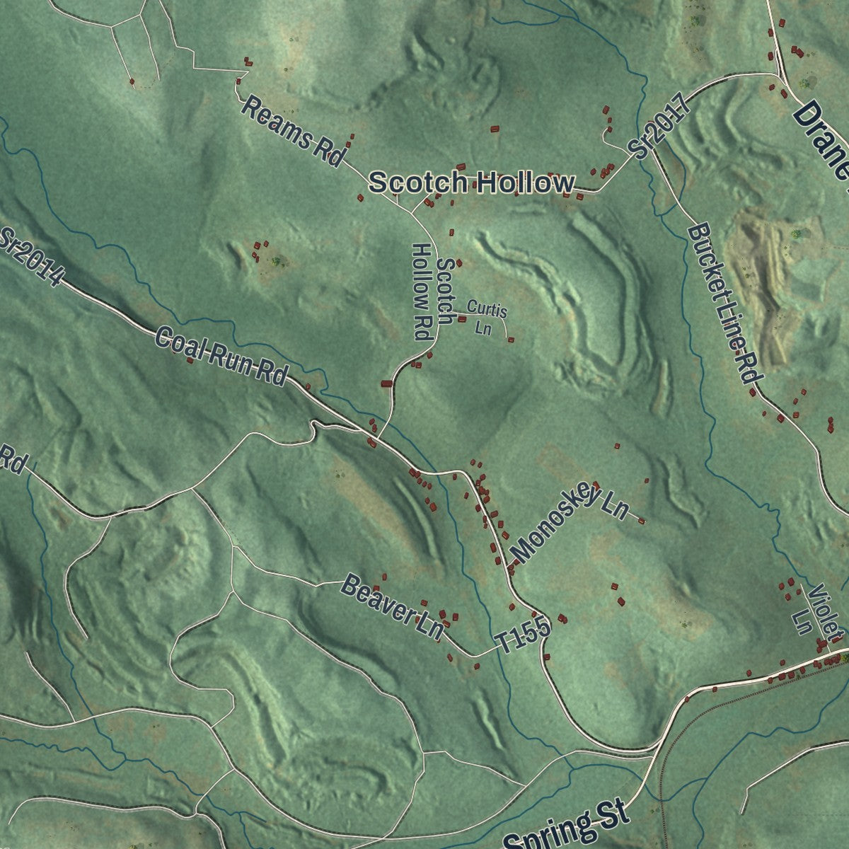 Second close-up of the map of Decatur, Clearfield County, Pennsylvania print showing more streets and buildings