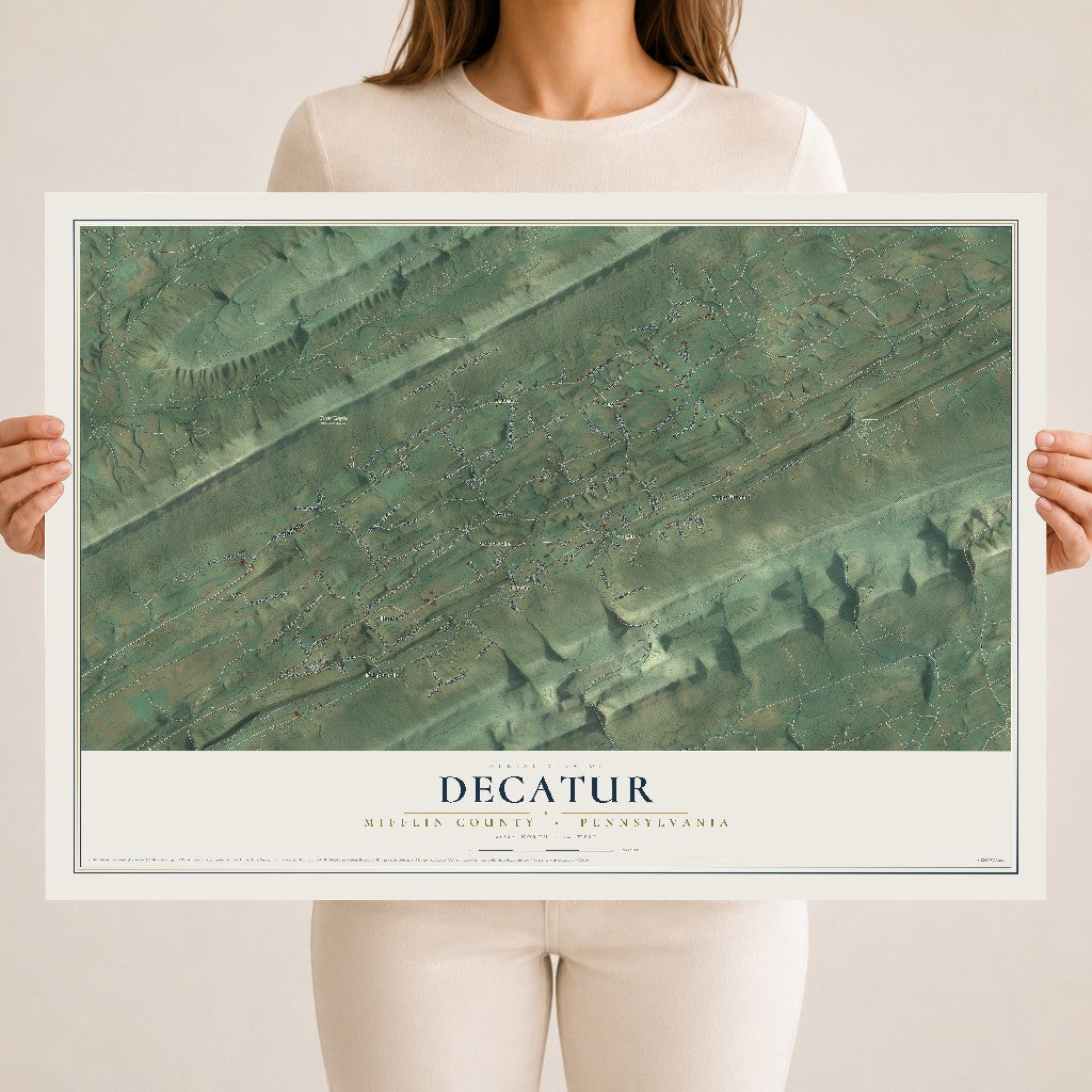 Map of Decatur, Mifflin County, Pennsylvania, 18 x 24 inch unframed archival matte print