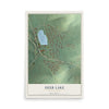 Map of Deer Lake, Pennsylvania, 12 x 18 inch unframed archival matte print