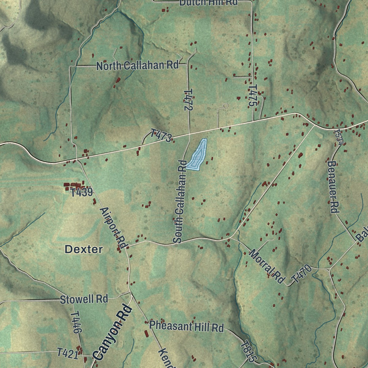 Second close-up of the map of Delmar, Pennsylvania print showing more streets and buildings