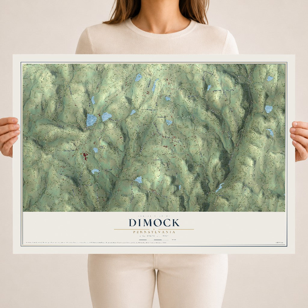 Map of Dimock, Pennsylvania, 18 x 24 inch unframed archival matte print