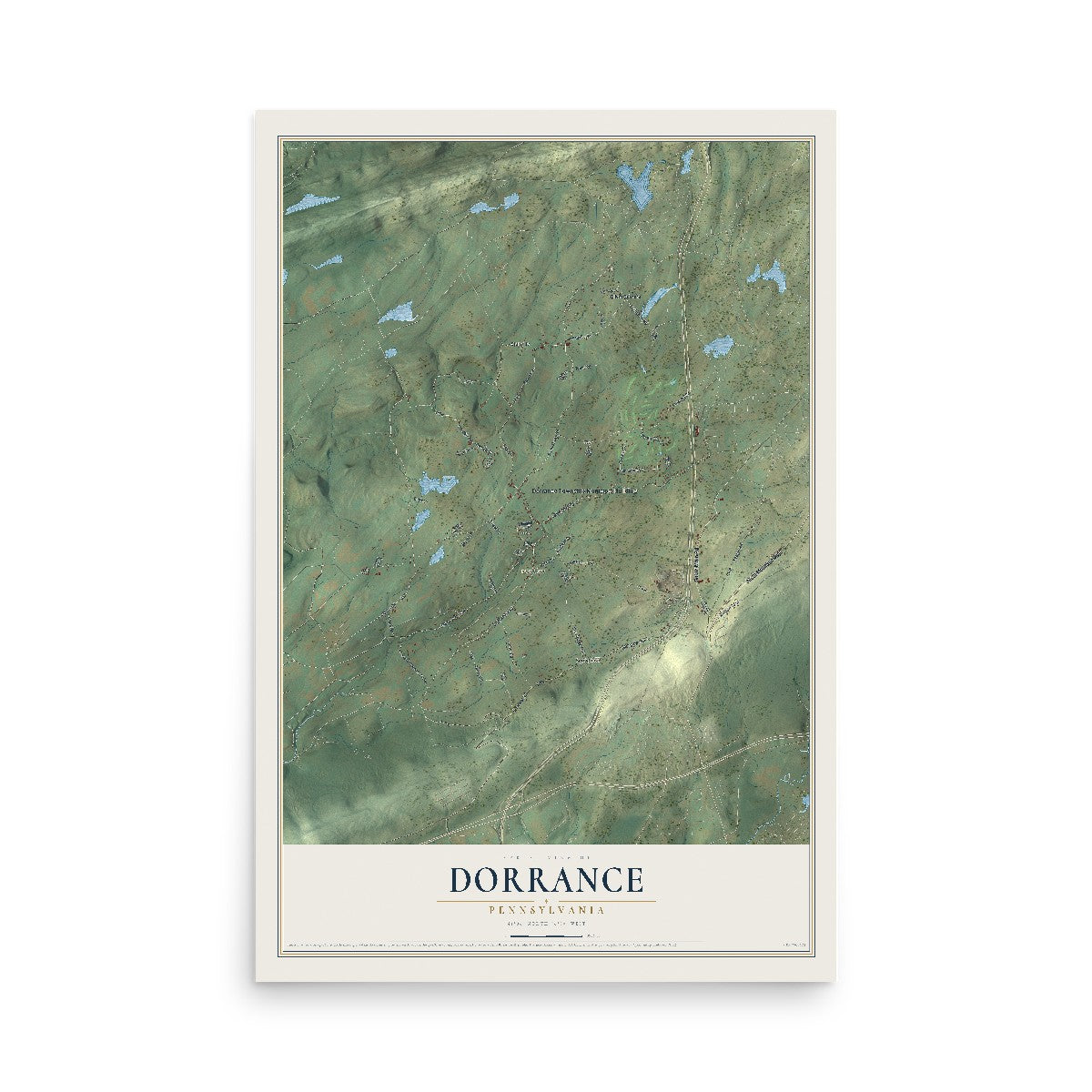 Map of Dorrance, Pennsylvania, 12 x 18 inch unframed archival matte print