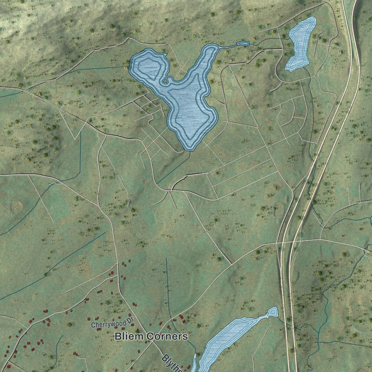 Second close-up of the map of Dorrance, Pennsylvania print showing more streets and buildings