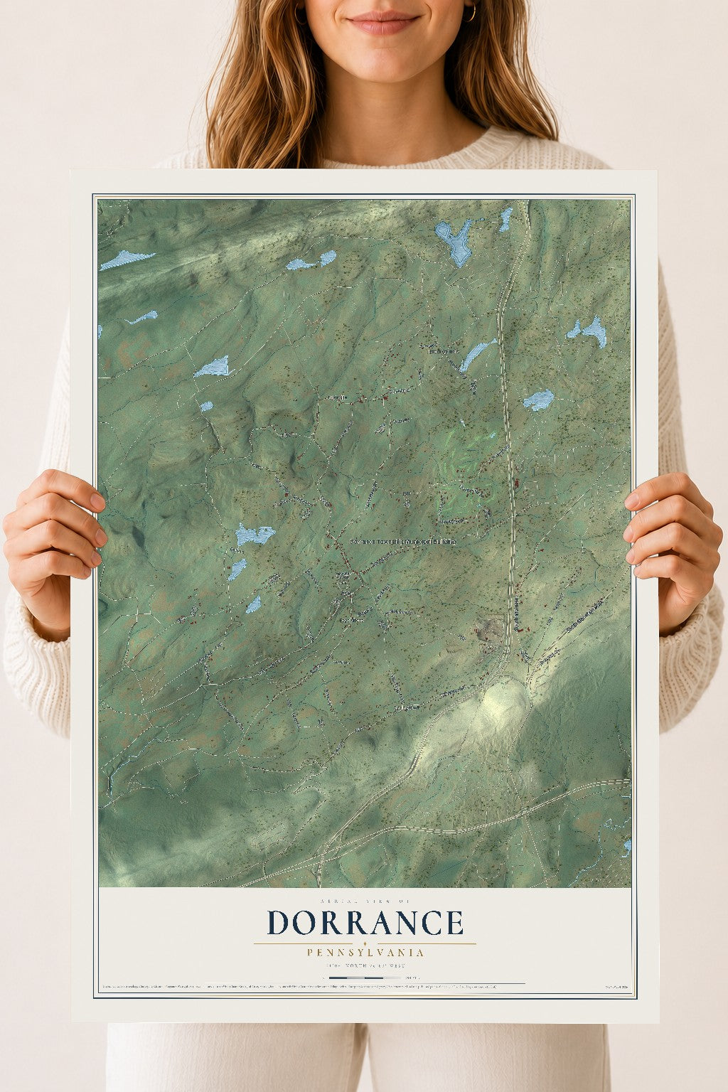 Map of Dorrance, Pennsylvania, 18 x 24 inch unframed archival matte print