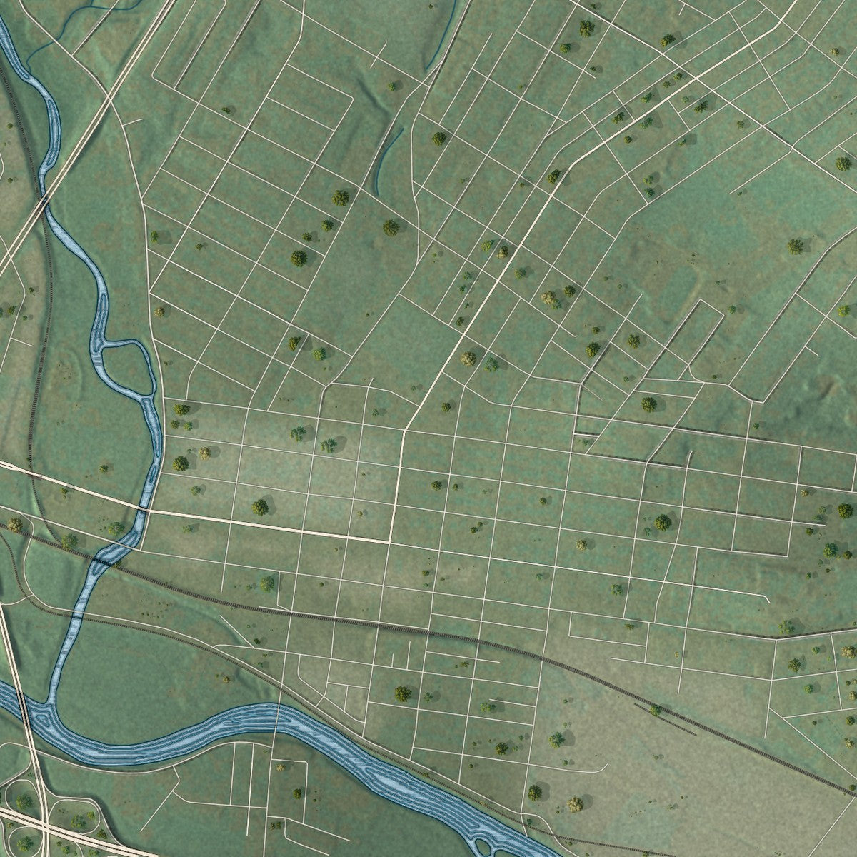 Second close-up of the map of Douglass, Berks County, Pennsylvania print showing more streets and buildings
